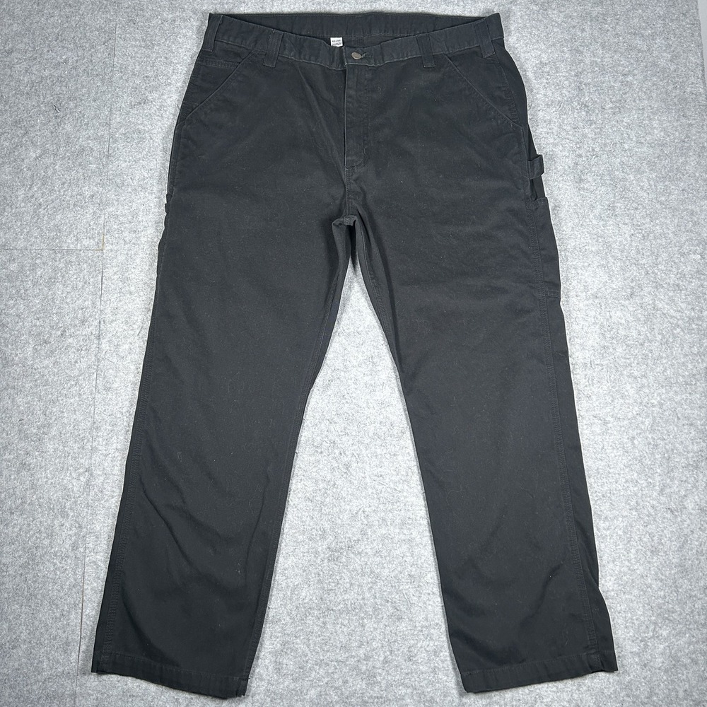 Carhartt B324 Pants Mens 40x30 Black Carpenter Workwear Utility Straight Leg